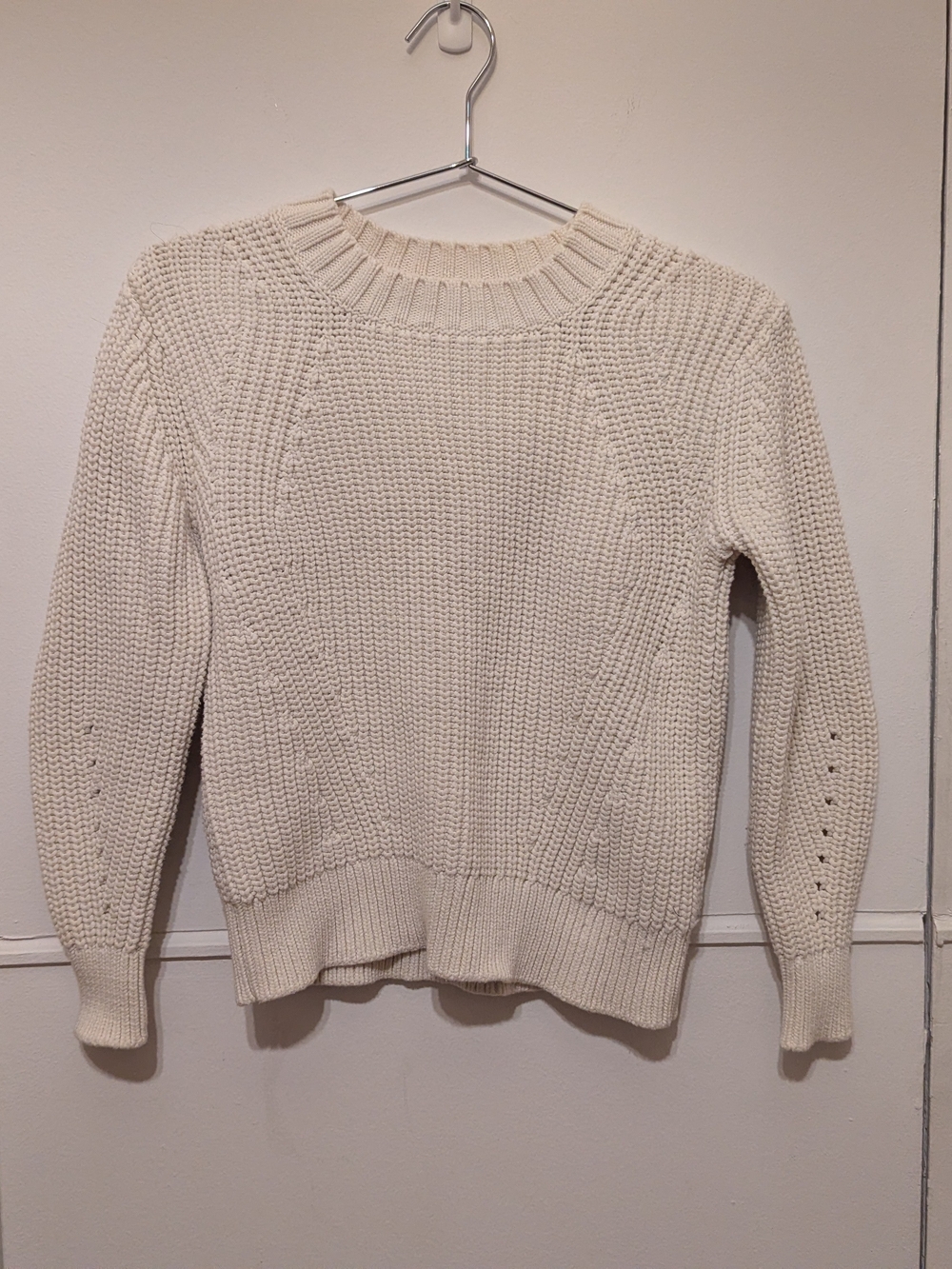 Everlane Cream Ribbed Knit Sweater